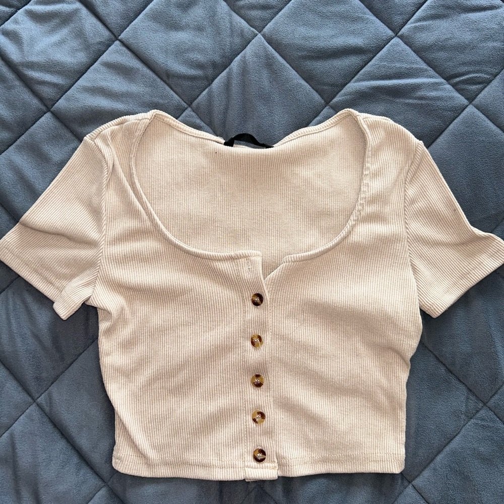 Button up baby tee